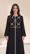 The Sabeera Contrast Piping Abaya with Bow Details - TAL by The Abaya Lab