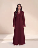 The Sabia Sheer Cuff and Front Wrap-Front Abaya - TAL by The Abaya Lab