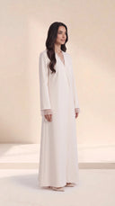 The Sabia Sheer Cuff and Front Wrap-Front Abaya - TAL by The Abaya Lab