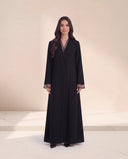 The Sabia Sheer Cuff and Front Wrap-Front Abaya - TAL by The Abaya Lab
