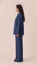 The Sabiha Jeans Co-Ord Set with Mandarin Collar - TAL by The Abaya Lab