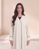 The Sabura Contrast Stitch Open Abaya - TAL by The Abaya Lab