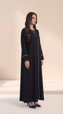 The Sabura Contrast Stitch Open Abaya - TAL by The Abaya Lab
