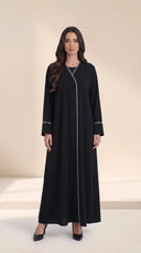The Sabura Contrast Stitch Open Abaya - TAL by The Abaya Lab