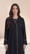 The Sabura Contrast Stitch Open Abaya - TAL by The Abaya Lab