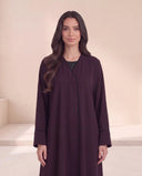 The Sabura Contrast Stitch Open Abaya - TAL by The Abaya Lab