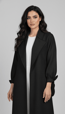 The Sadeen Soft Tailored Collar Open Abaya - TAL by The Abaya Lab