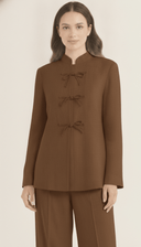 The Sadia Mandarin Collar Tie-Front Co-Ord Set - TAL by The Abaya Lab