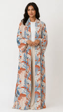 The Safa Botanical Print Open Abaya - TAL by The Abaya Lab