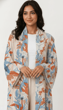 The Safa Botanical Print Open Abaya - TAL by The Abaya Lab