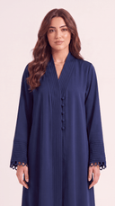 The Safiya Pleated Trim Button Detail Abaya - TAL by The Abaya Lab