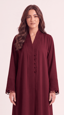 The Safiya Pleated Trim Button Detail Abaya - TAL by The Abaya Lab