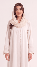 The Safiya Pleated Trim Button Detail Abaya - TAL by The Abaya Lab