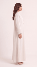 The Safiya Pleated Trim Button Detail Abaya - TAL by The Abaya Lab