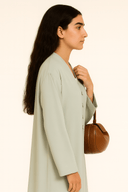 The Sahar Green - Grey Abaya - TAL by The Abaya Lab