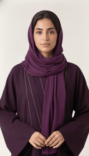 The Saja Contrast Stitch Open Abaya with Shawl Collar - TAL by The Abaya Lab