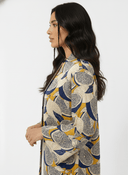 The Salama Citrus Print Navy & Mustard Abaya - TAL by The Abaya Lab