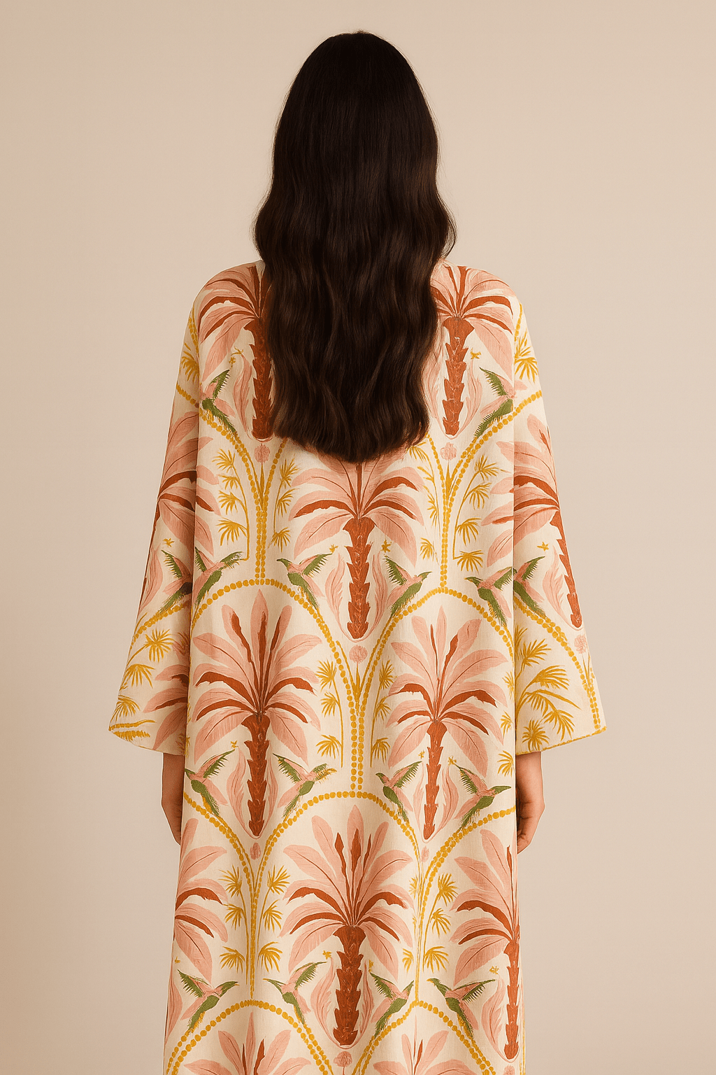 The Salama Pink Palm Tree Abaya - TAL by The Abaya Lab