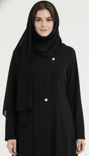 The Salma Minimalist Button Accent Abaya - TAL by The Abaya Lab