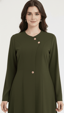 The Salma Minimalist Button Accent Abaya - TAL by The Abaya Lab