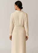 The Salma Shirt Dress – Soft White Crepe - The Abaya Lab