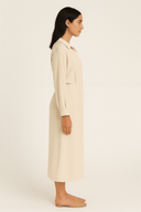 The Salma Shirt Dress – Soft White Crepe - The Abaya Lab