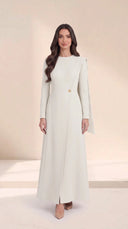The Salwa Tailored Abaya with Asymmetric Button Detail - TAL by The Abaya Lab