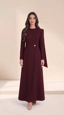 The Salwa Tailored Abaya with Asymmetric Button Detail - TAL by The Abaya Lab