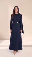 The Salwa Tailored Abaya with Asymmetric Button Detail - TAL by The Abaya Lab