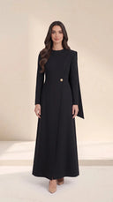 The Salwa Tailored Abaya with Asymmetric Button Detail - TAL by The Abaya Lab