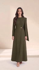 The Salwa Tailored Abaya with Asymmetric Button Detail - TAL by The Abaya Lab