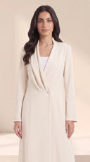 The Samah Draped Collar Abaya with Tailored Waist - TAL by The Abaya Lab