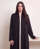 The Samah Pleated Yoke Open Front Abaya - TAL by The Abaya Lab