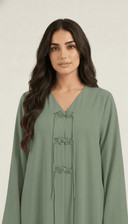 The Samia Decorative Mandarin Closure Detail Abaya - TAL by The Abaya Lab