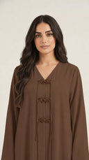 The Samia Decorative Mandarin Closure Detail Abaya - TAL by The Abaya Lab