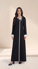 The Samiha Bow Detail Abaya with Pleated Cuffs - TAL by The Abaya Lab