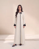 The Samiha Bow Detail Abaya with Pleated Cuffs - TAL by The Abaya Lab