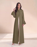 The Samiqa Pleated Cuff Abaya with Wrap Collar - TAL by The Abaya Lab