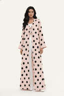 The Samirah Double Tie Polka Dot Open Abaya - TAL by The Abaya Lab