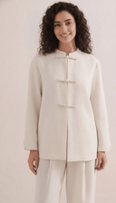 The Samirah Mandarin Collar Co-Ord Set with Braided Closures - TAL by The Abaya Lab