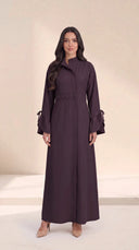 The Sanad Pleated Waist Abaya with Tie Cuffs - TAL by The Abaya Lab