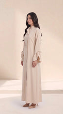 The Sanad Pleated Waist Abaya with Tie Cuffs - TAL by The Abaya Lab