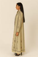The Sara Bow Print Linen Blend Abaya - TAL by The Abaya Lab
