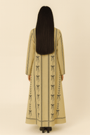The Sara Bow Print Linen Blend Abaya - TAL by The Abaya Lab