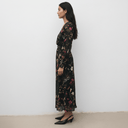 The Sarah Black Floral Chiffon Dress - TAL by The Abaya Lab