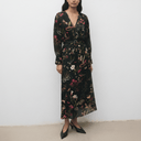 The Sarah Black Floral Chiffon Dress - TAL by The Abaya Lab