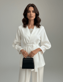 The Sarah Ivory Satin Mix Wrap Set - TAL by The Abaya Lab