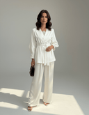 The Sarah Ivory Satin Mix Wrap Set - TAL by The Abaya Lab