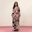 The Sarah P&B Embroidery Detail Floral Abaya - TAL by The Abaya Lab