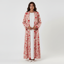 The Shaikha Blush & Red Abaya - TAL by The Abaya Lab
